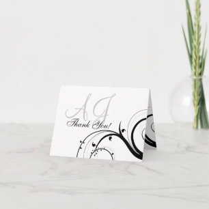 Custom Swirl Wedding Thank You Note Cards