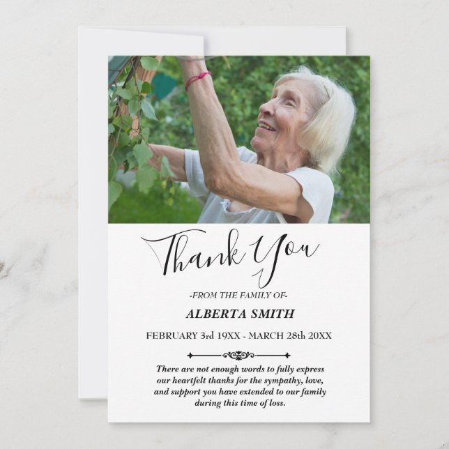 Custom Sympathy Thank You Card (Front)