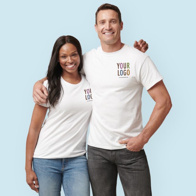 Custom T-Shirt Corporate Logo Men or Women S–5XL (MISOOK White Unisex T-Shirt with Logo)