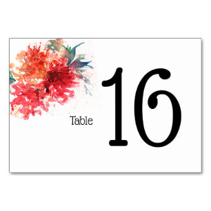 Custom Table Card, Decorative Floral Table Number