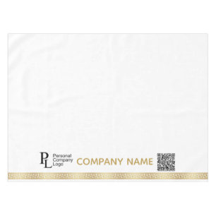 Custom Table Cover Business Logo Gold Greek Border Tablecloth