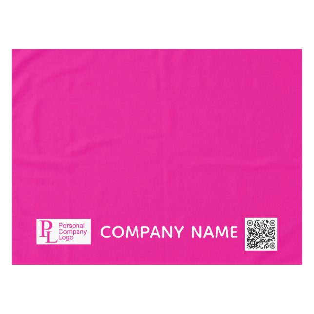 Custom Table Cover Logo Business Stall Hot Pink Tablecloth (Front (Horizontal))