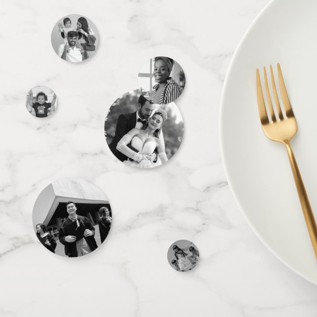 Custom Table Decor Minimalist Custom Photo Collage Confetti (Group)