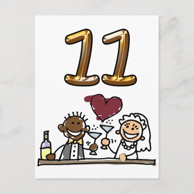 Custom Table Number 11 Postcards (Front)