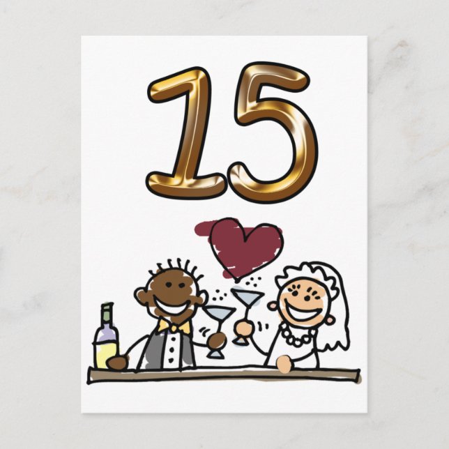 Custom Table Number 15 Postcards (Front)