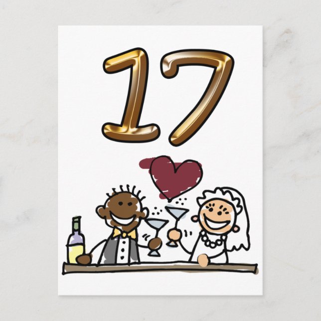 Custom Table Number 17 Postcards (Front)