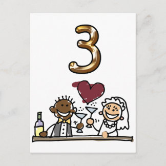 Custom Table Number 3 Postcards