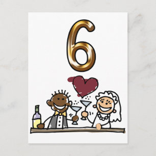 Custom Table Number 6 Postcards