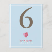 CUSTOM TABLE NUMBER cute modern fingerprint heart
