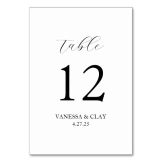 Custom Table Numbers with Name and Date