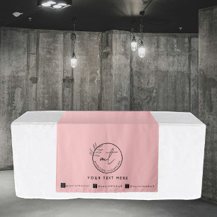 Custom Table Runner Banner Pink Social Media Icons Tapestry