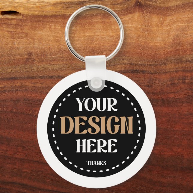 Custom-tailored, modern, bold & sleek keychain (Front)