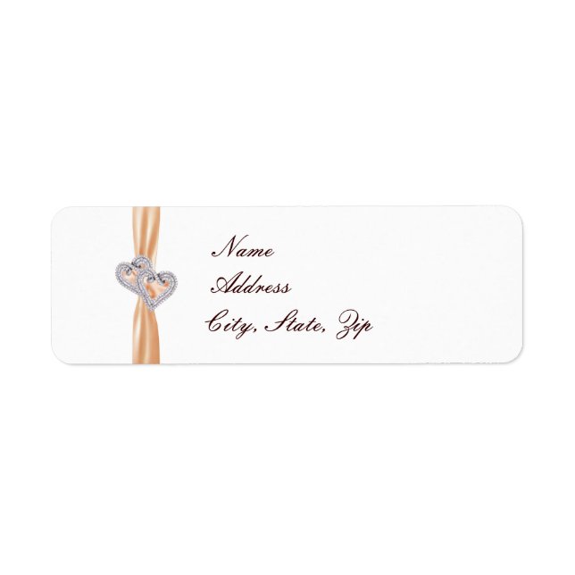 Custom Tangerine Hearts Address Labels (Front)