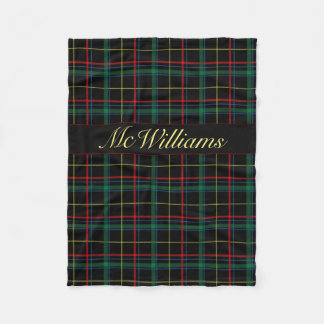 Custom tartan green plaid travel lap fleece blanket