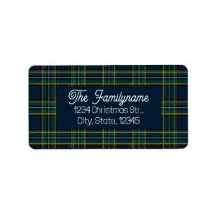 Custom Tartan Plaid Christmas Return Address  Label