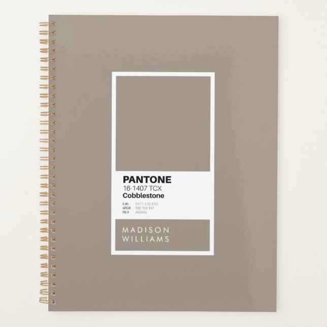 Custom Taupe Grey Notebook | Personalized Journal Planner (Front)
