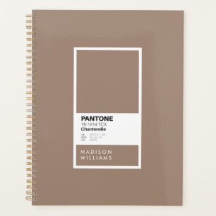 Custom Taupe Notebook Personalized Chanterelle Planner