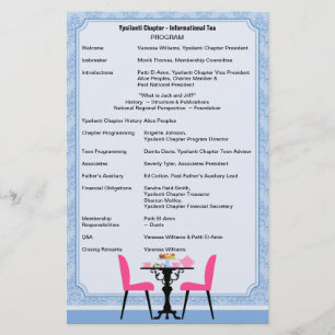 Custom Tea Party Program Stationery