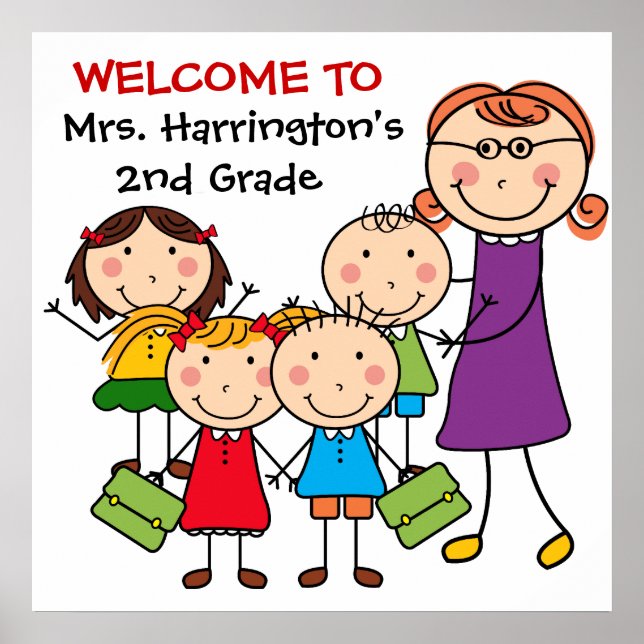 Custom Teacher and Students Welcome to Class Poste Poster (Front)