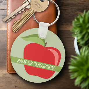 Custom Teacher Apple with Modern Apple Keychain
