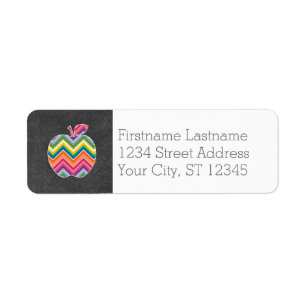 Custom Teacher Apple with Trendy Chevron Pattern