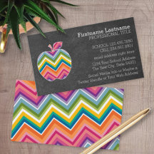 Custom Teacher Apple with Trendy Chevron Pattern