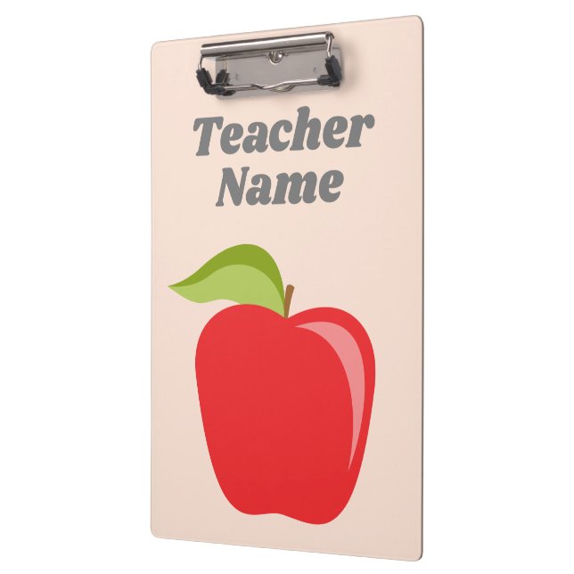 Custom Teacher Apple with Trendy Chevron Pattern Clipboard (Left)