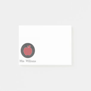 Custom Teacher Apple with Trendy Chevron Pattern Post-it Notes