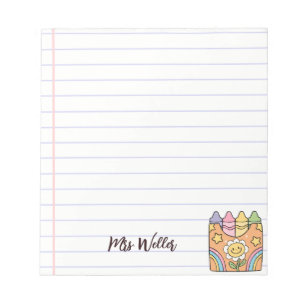 Custom Teacher Appreciation Flower Power Notepad