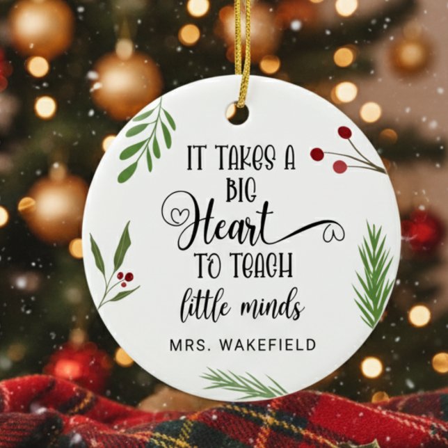 Custom Teacher Appreciation Gift Christmas Ceramic Ornament (Creator Uploaded)