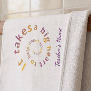Custom Teacher Appreciation Gift - It Takes a Big Bath Towel Set