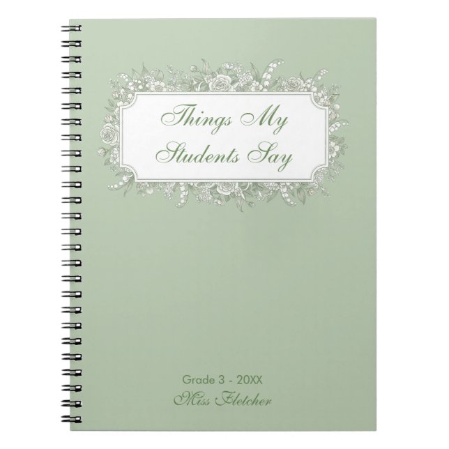Custom Teacher Appreciation Gift Teaching Journey  Notebook (Front)