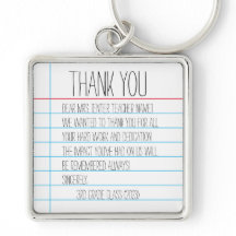 Custom Teacher Appreciation Thank You Keychain