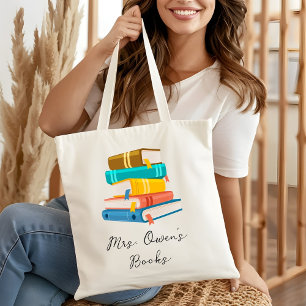 Custom Teacher Back To School Book Lovers Reading Tote Bag