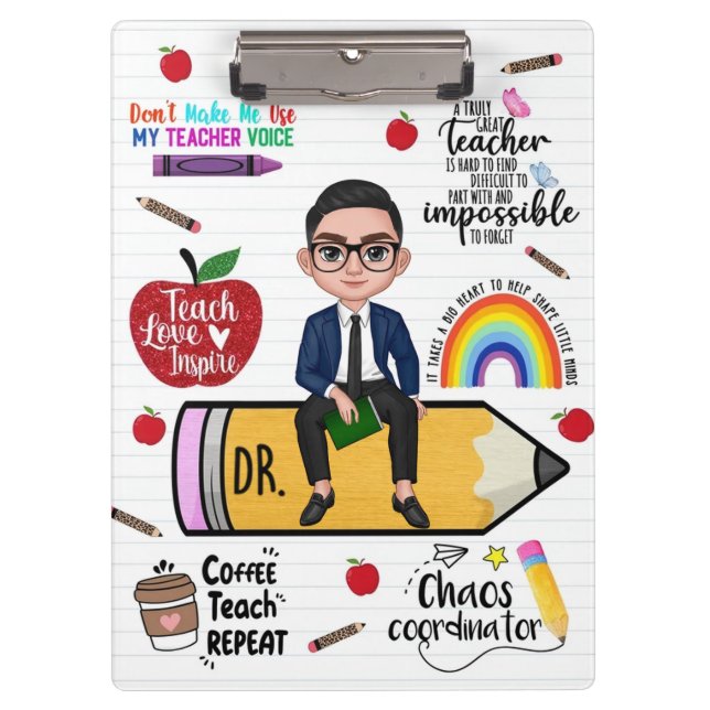Custom Teacher Clipboard Back to School For Him (Front)