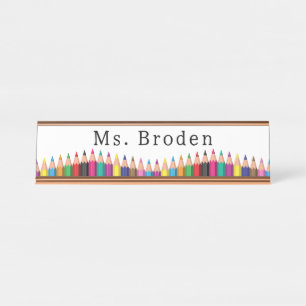 Custom Teacher Crayon Name Back To School Desk Name Plate