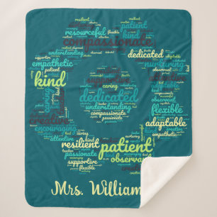 Custom Teacher gift inspirational words Sherpa Blanket