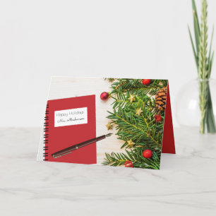 Custom Teacher Holiday w/Notebook Card