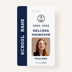 Custom Teacher ID Card School Office Name Photo Badge
