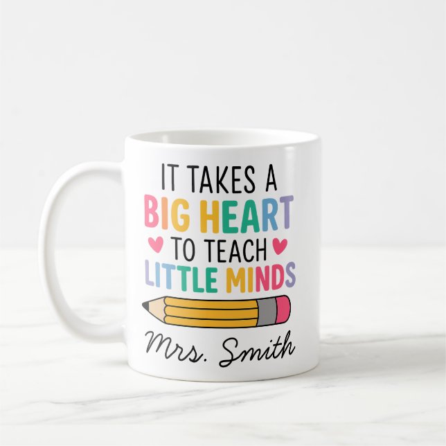 Custom Teacher mug, Personalized Teacher name  Coffee Mug (Left)
