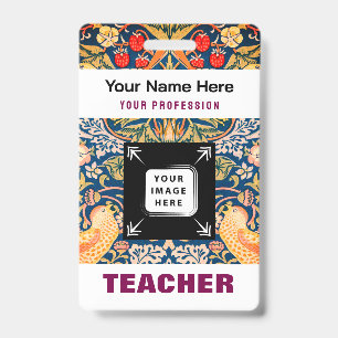 Custom Teacher Name Business Logo Staff Tag Badge