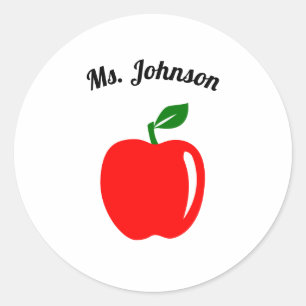 Custom Teacher Name Classic Round Sticker