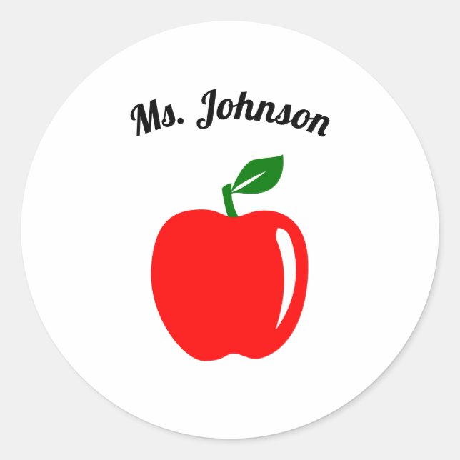 Custom Teacher Name Classic Round Sticker (Front)