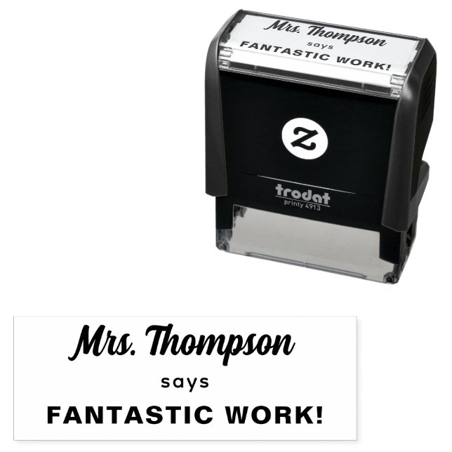 Custom Teacher Name Fantastic Work!   Self-inking Stamp (In Situ)