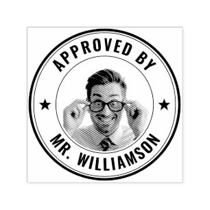 Custom Teacher Name Funny Face Approval Grading Self-inking Stamp