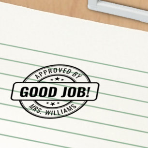 Custom Teacher Name Good Job! Homework Approval Self-inking Stamp