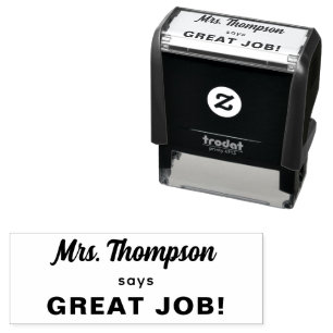Custom Teacher Name Great Job! Self-inking Stamp
