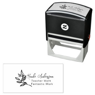 Custom Teacher Name Leaves  Classroom  Self-inking Stamp