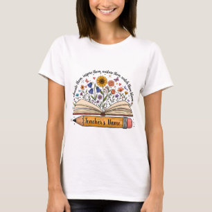 Custom Teacher Name Shirt Floral Teacher Gift