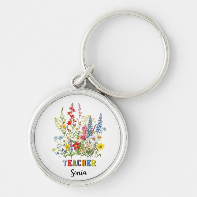 Custom teacher name,teacher name,Personalized Gift Keychain (Front)